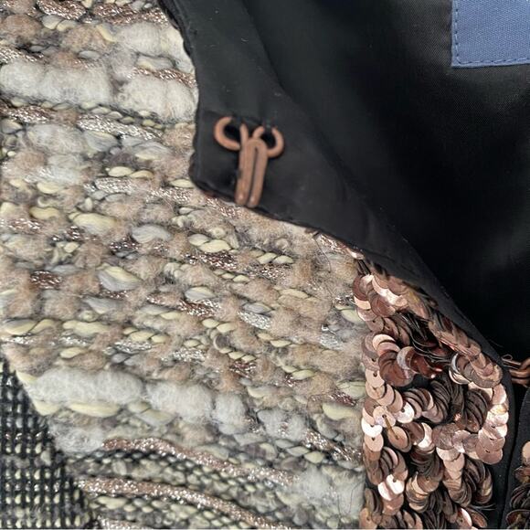 Gryphon Elle Tweed Metallic Wool Black Cream Jacket Blazer size XS - Picture 9 of 9